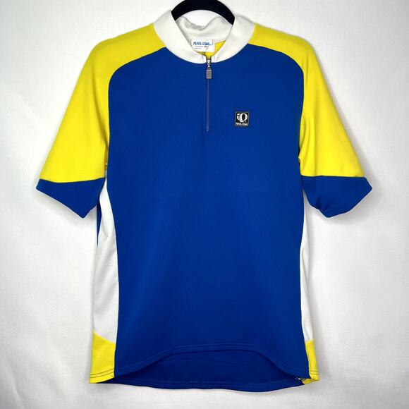 Pearl Izumi Mens Blue Yellow Bike Cycling Jersey Size XL Shirt MTB Race Team - Picture 1 of 13